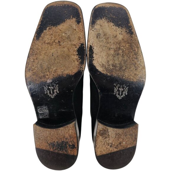 Cesare Paciotti Italy Mens 10 Dress Shoes Black Suede Leather Square-toe Derby - Picture 4 of 13